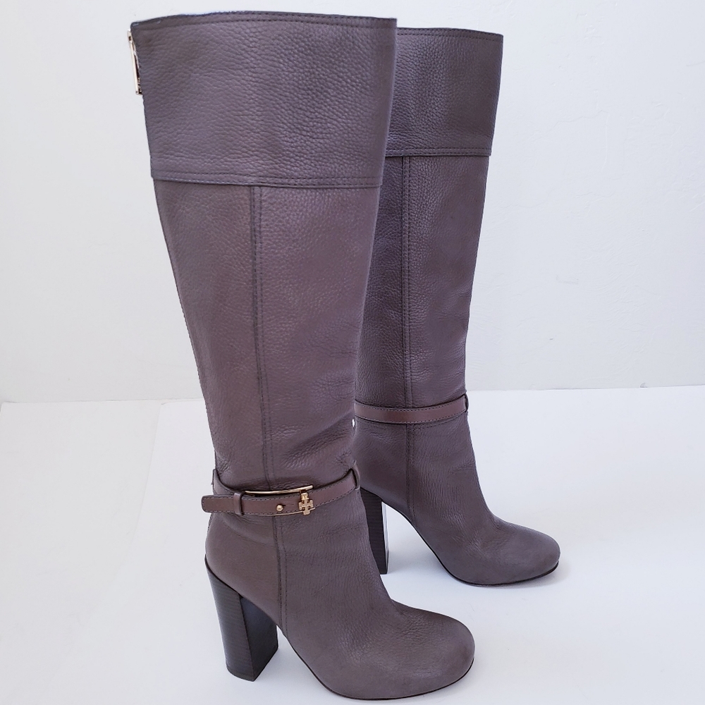 Tory Burch Tall Leather High Heel Riding Boots